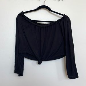 Off shoulder black top